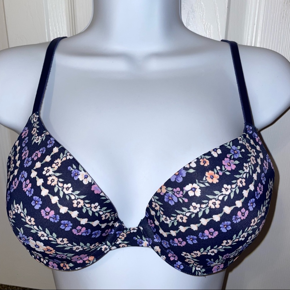 Pink push -up floral bra size 34A